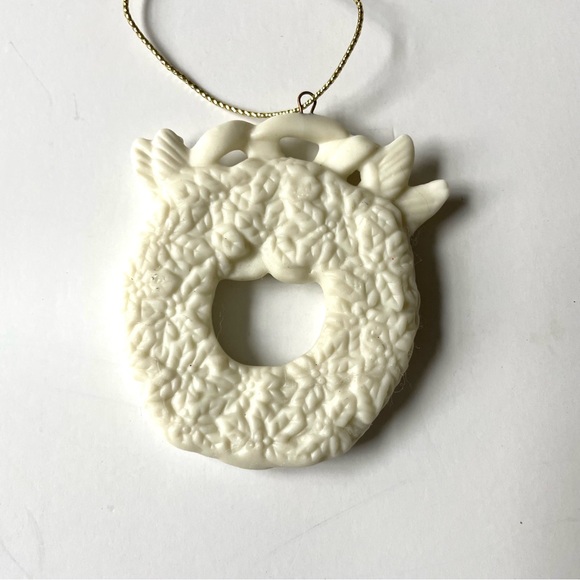 Vintage Avon Porcelain Ornaments- Angel, Wreath, Sleigh - Picture 2 of 7